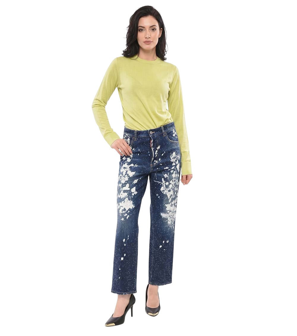 Blue Straight High Rise Jeans 1
