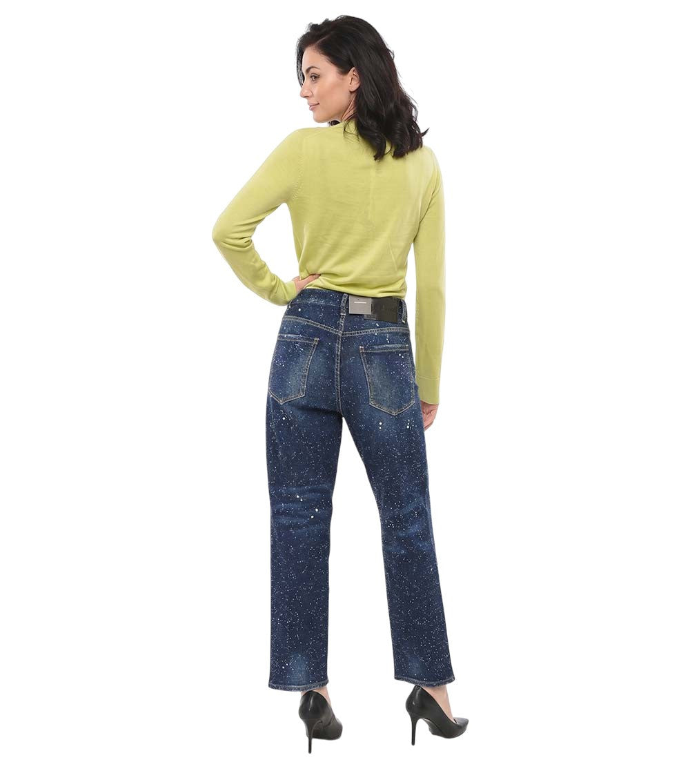 Blue Straight High Rise Jeans 2