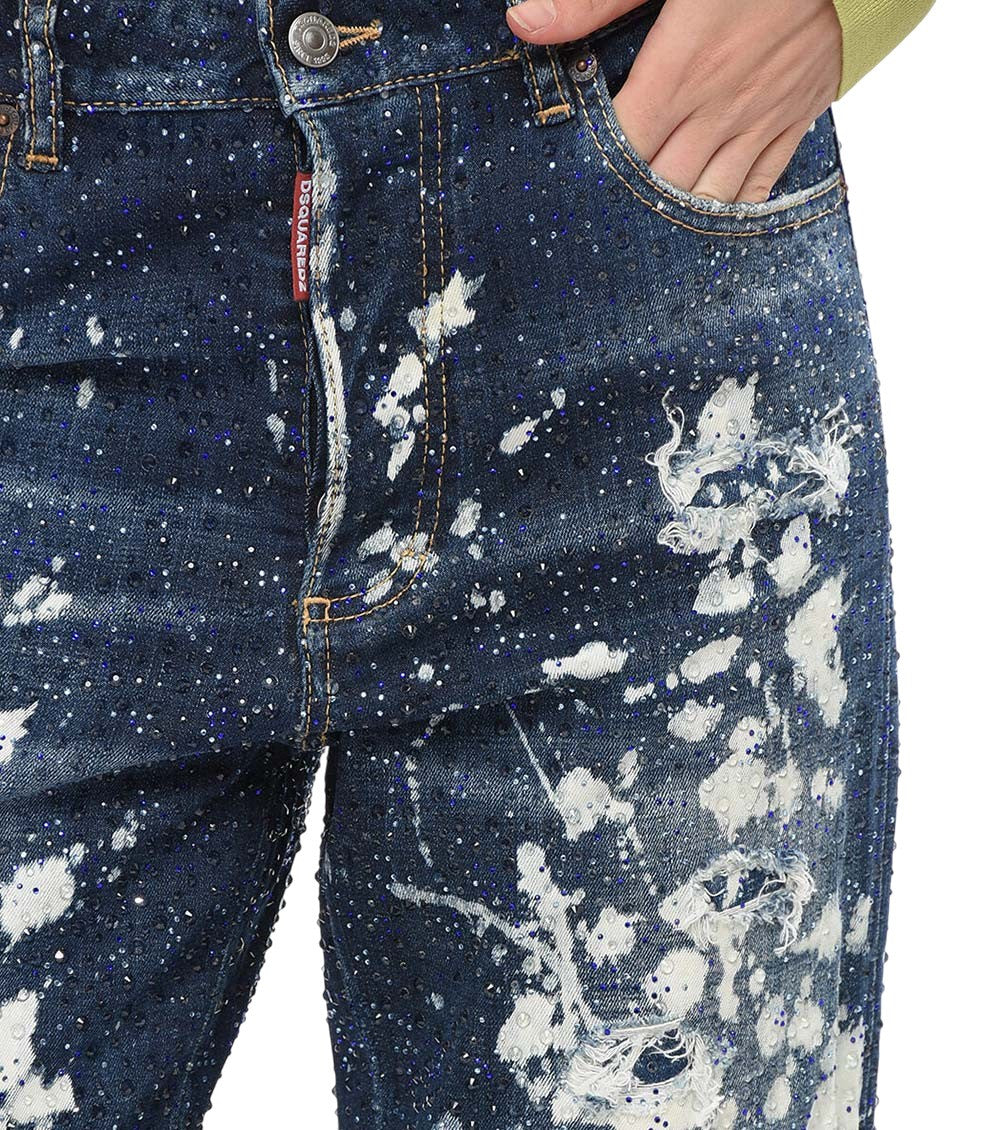 Blue Straight High Rise Jeans 3