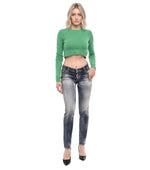 Blue Skinny Low Rise Jeans 1