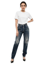 Blue Straight High Rise Jeans 1