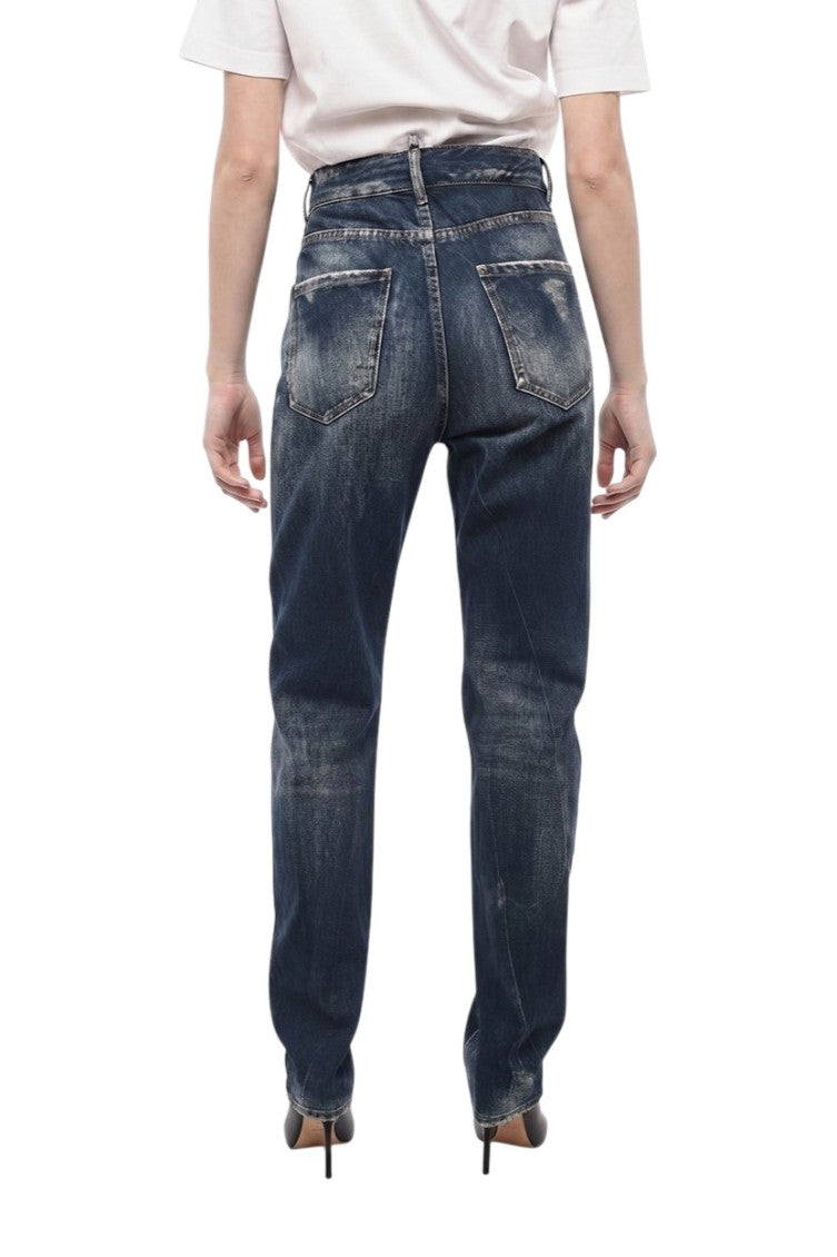 Blue Straight High Rise Jeans 2