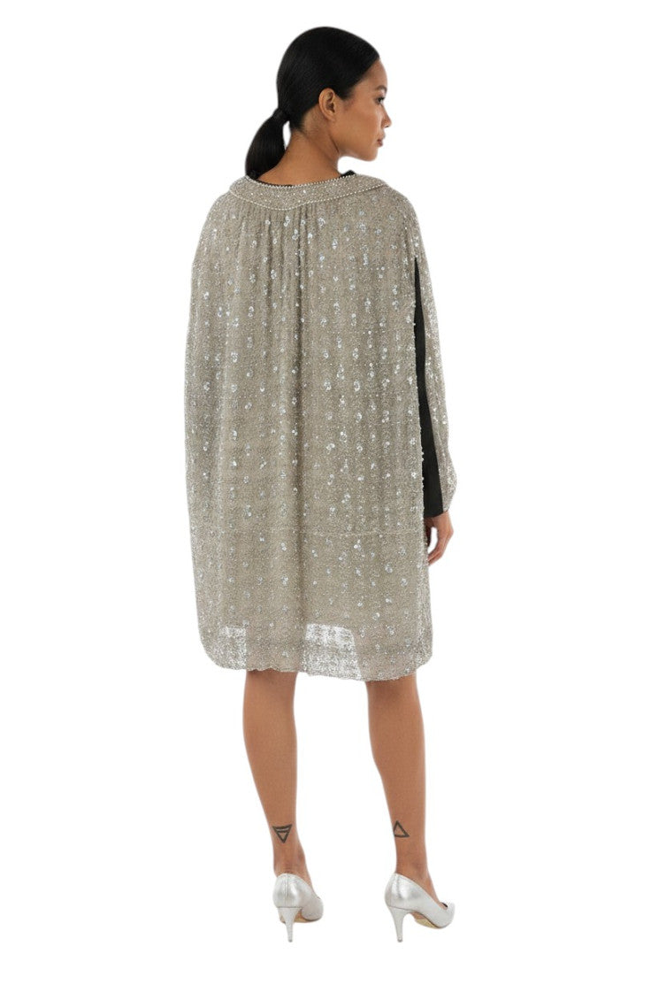 Black Embellished Crew Neck Mini Dress 2