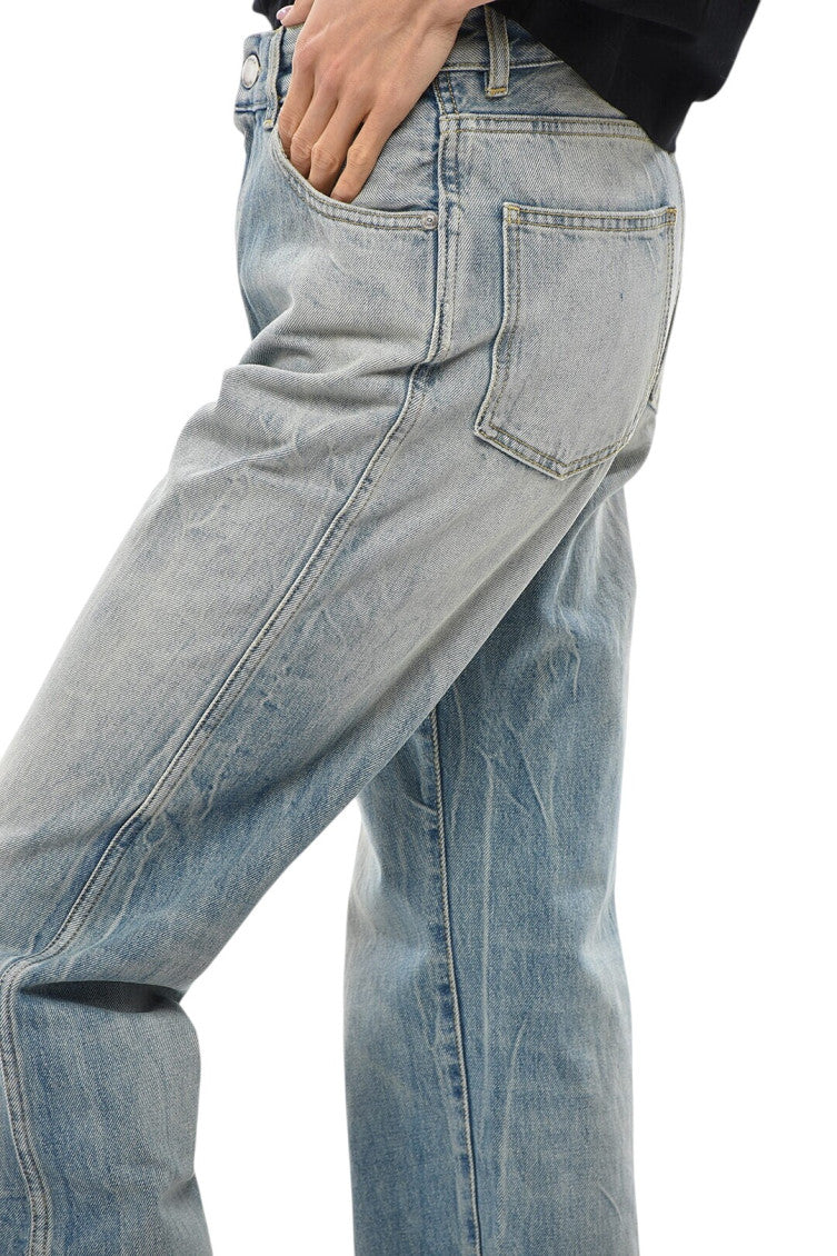 Sky Blue Straight Mid Rise Jeans 3