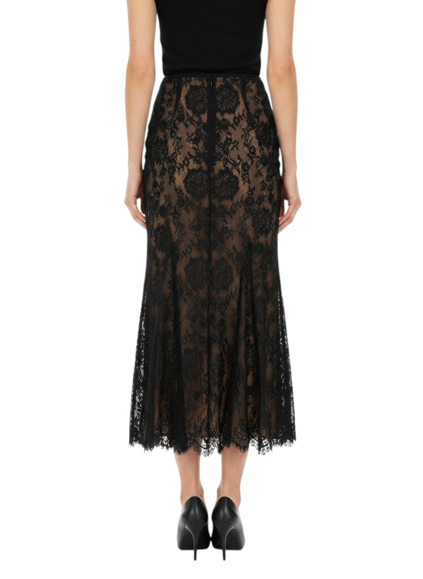 Black Lace Midi Skirt 2