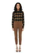 Brown Slim Flat Front Pants 1