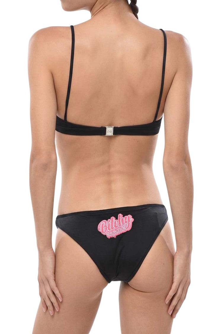 Black Solid Swimwear 2