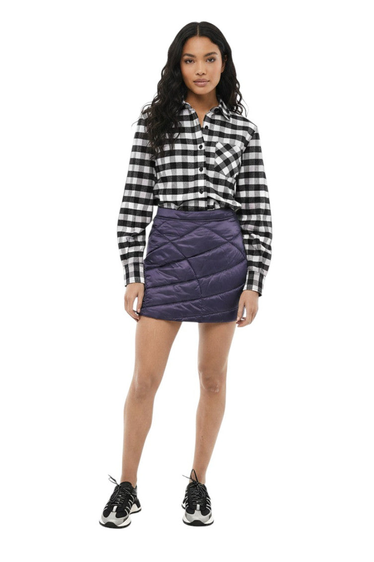 Purple Quilted Mini Skirt 1