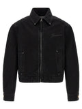 Black Logo Shirt Collar Jacket 1