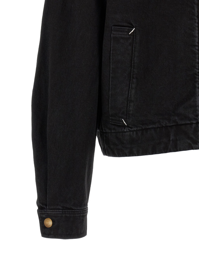 Black Logo Shirt Collar Jacket 4