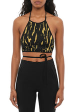 Black Abstract Halter Neck Top 1