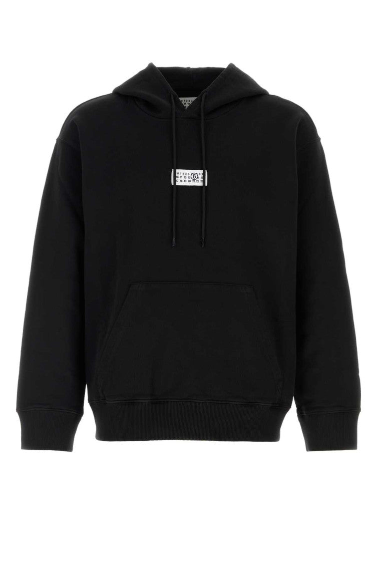 Black Printed Relaxed Hoodie 1