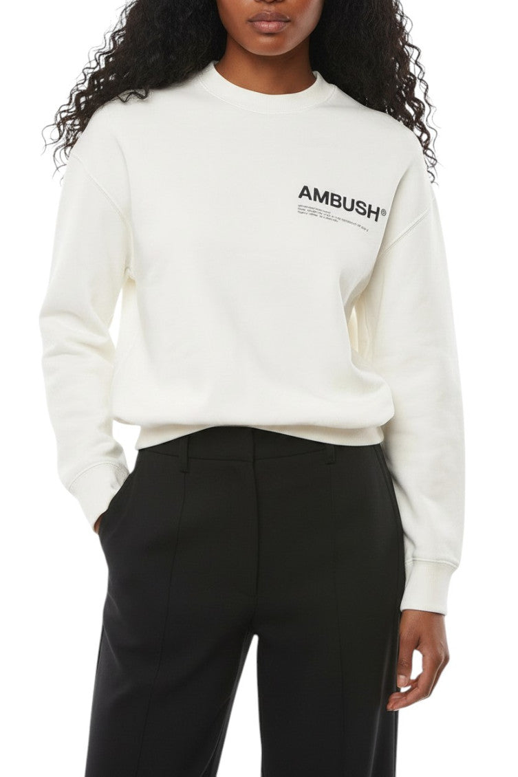 White Logo Crew Neck Sweatshirt 1