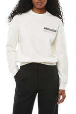 White Logo Crew Neck Sweatshirt 1