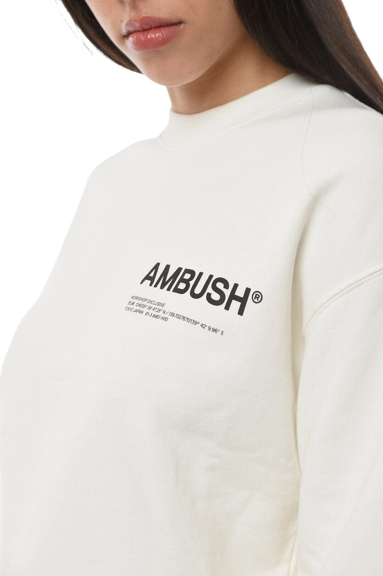 White Logo Crew Neck Sweatshirt 3