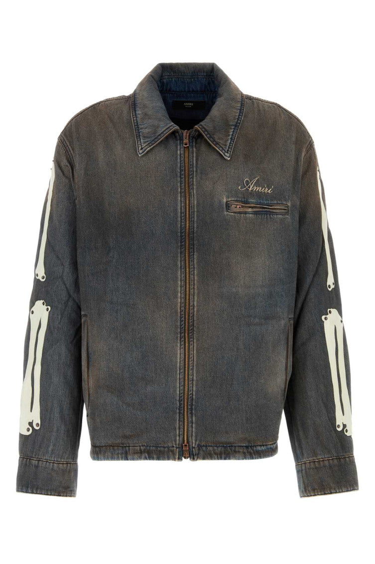 Blue Shirt Collar Denim Jacket 1