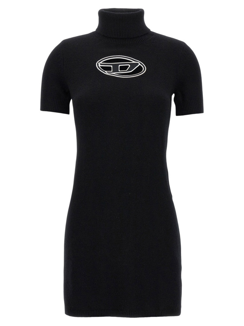 Black Logo Turtle Neck Mini Dress 1