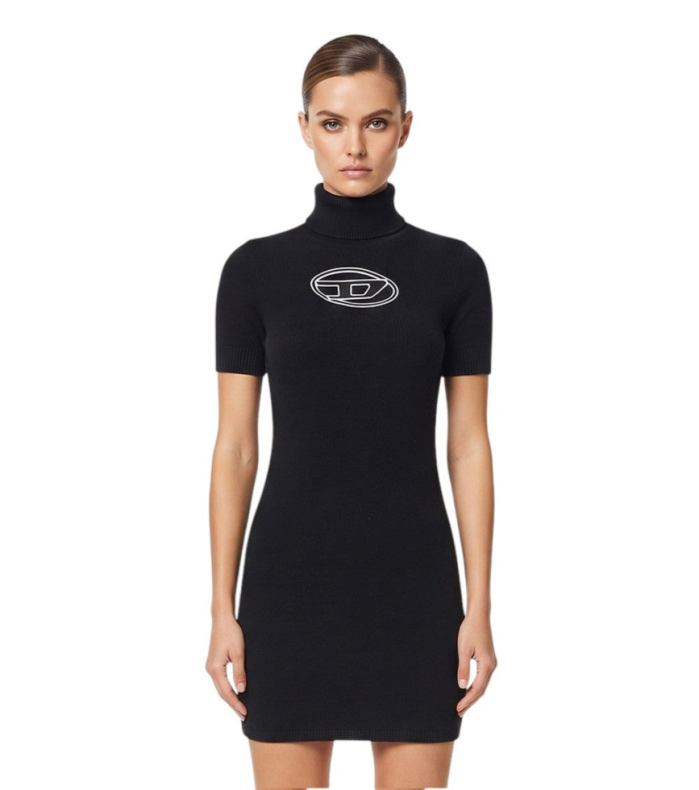 Black Logo Turtle Neck Mini Dress 3