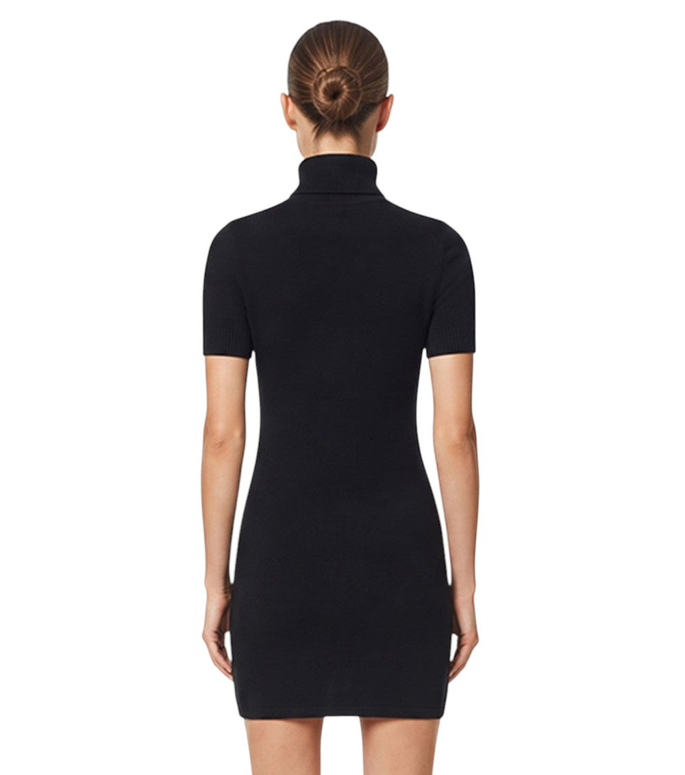 Black Logo Turtle Neck Mini Dress 4