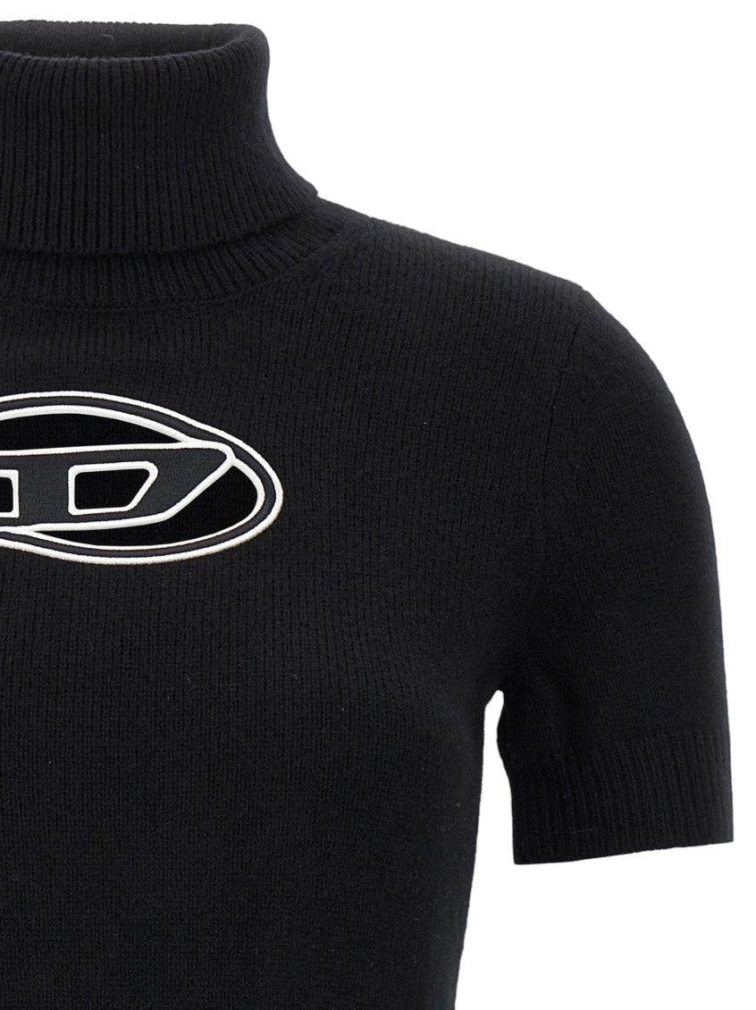 Black Logo Turtle Neck Mini Dress 5