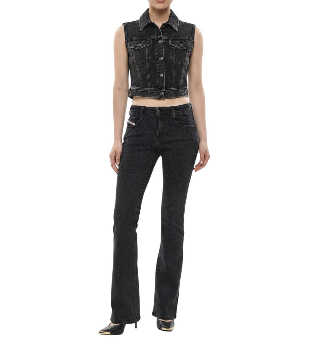 Black Slim Mid Rise Jeans 1
