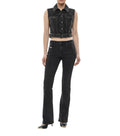 Black Slim Mid Rise Jeans 1