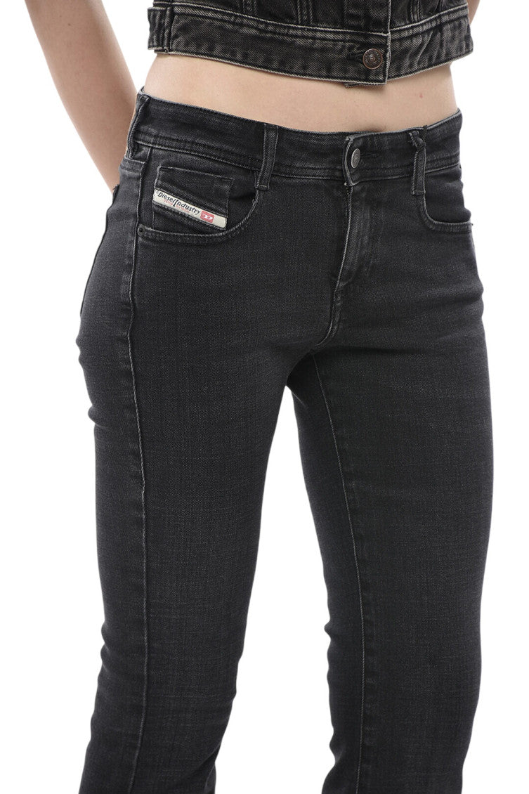 Black Slim Mid Rise Jeans 4