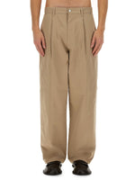 Beige Loose Solid Trousers 1