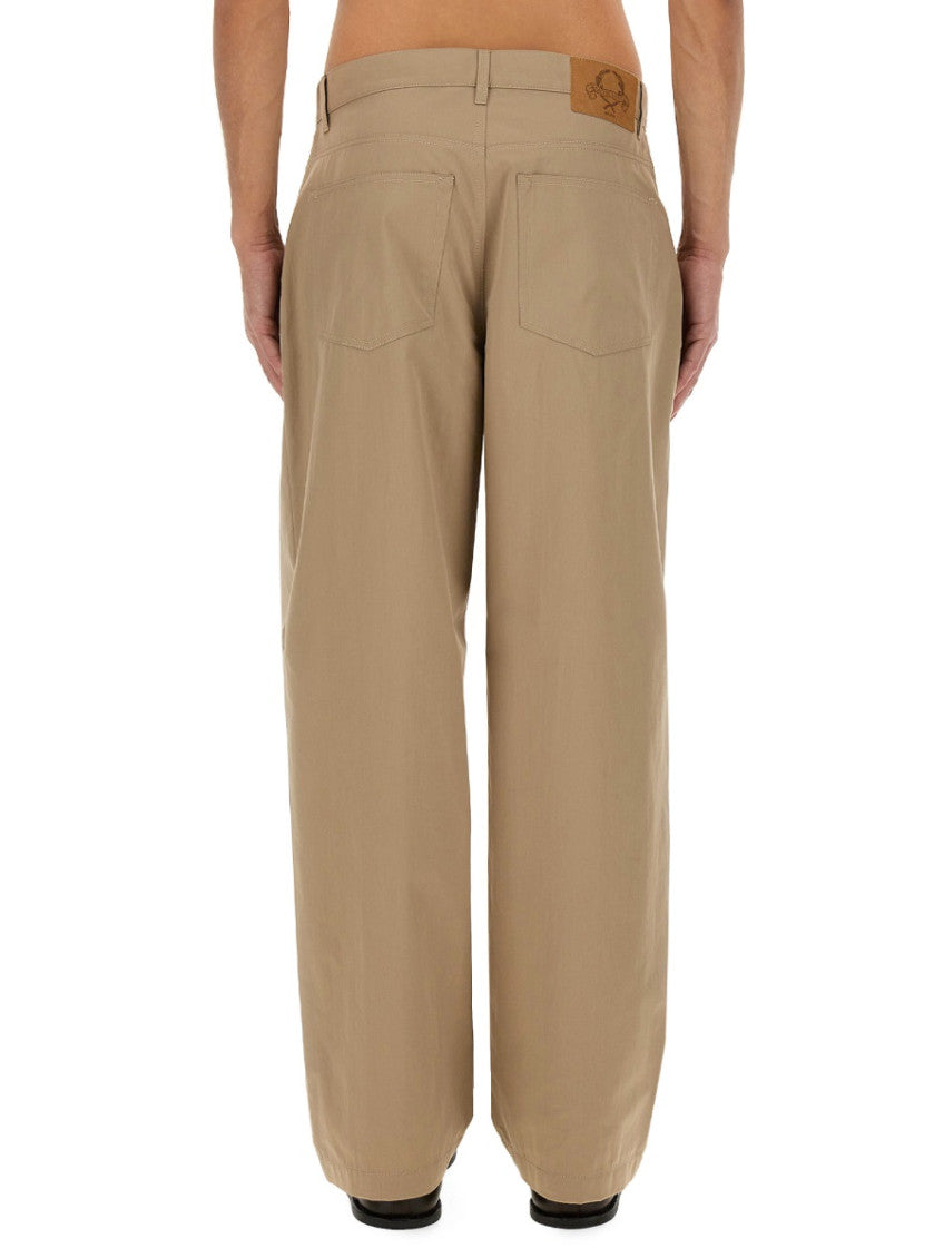 Beige Loose Solid Trousers 3