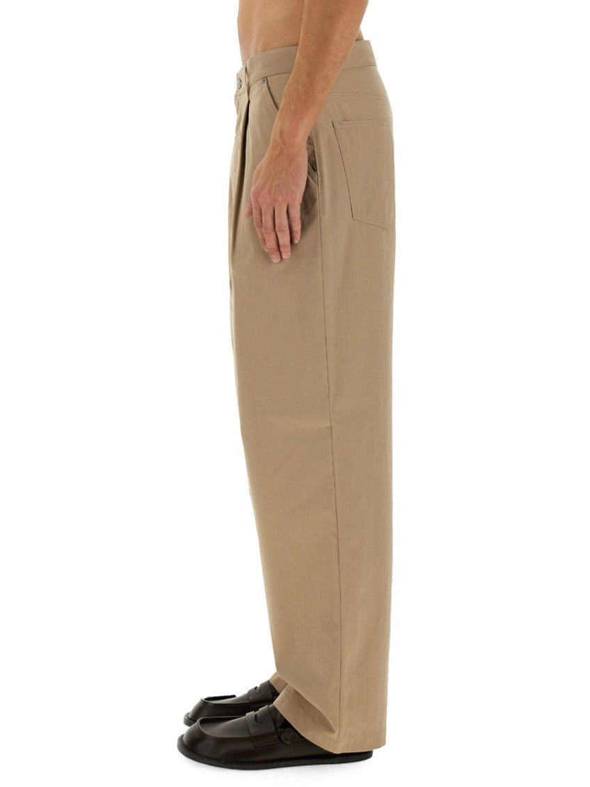 Beige Loose Solid Trousers 4