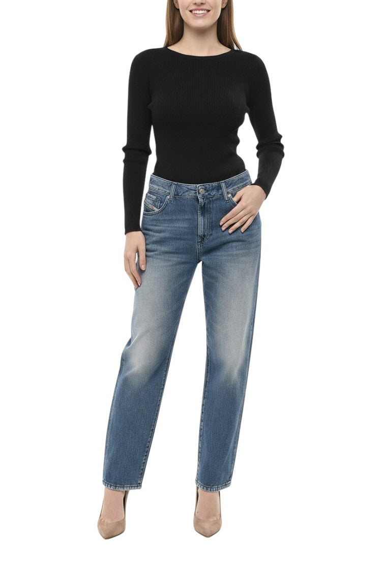 Blue Straight Mid Rise Jeans 1