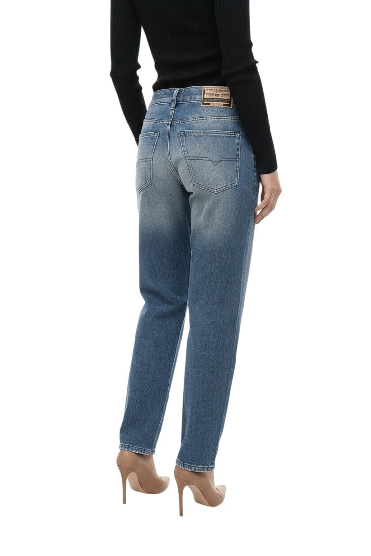 Blue Straight Mid Rise Jeans 2