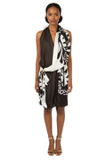 Brown Printed Halter Neck Dress 1
