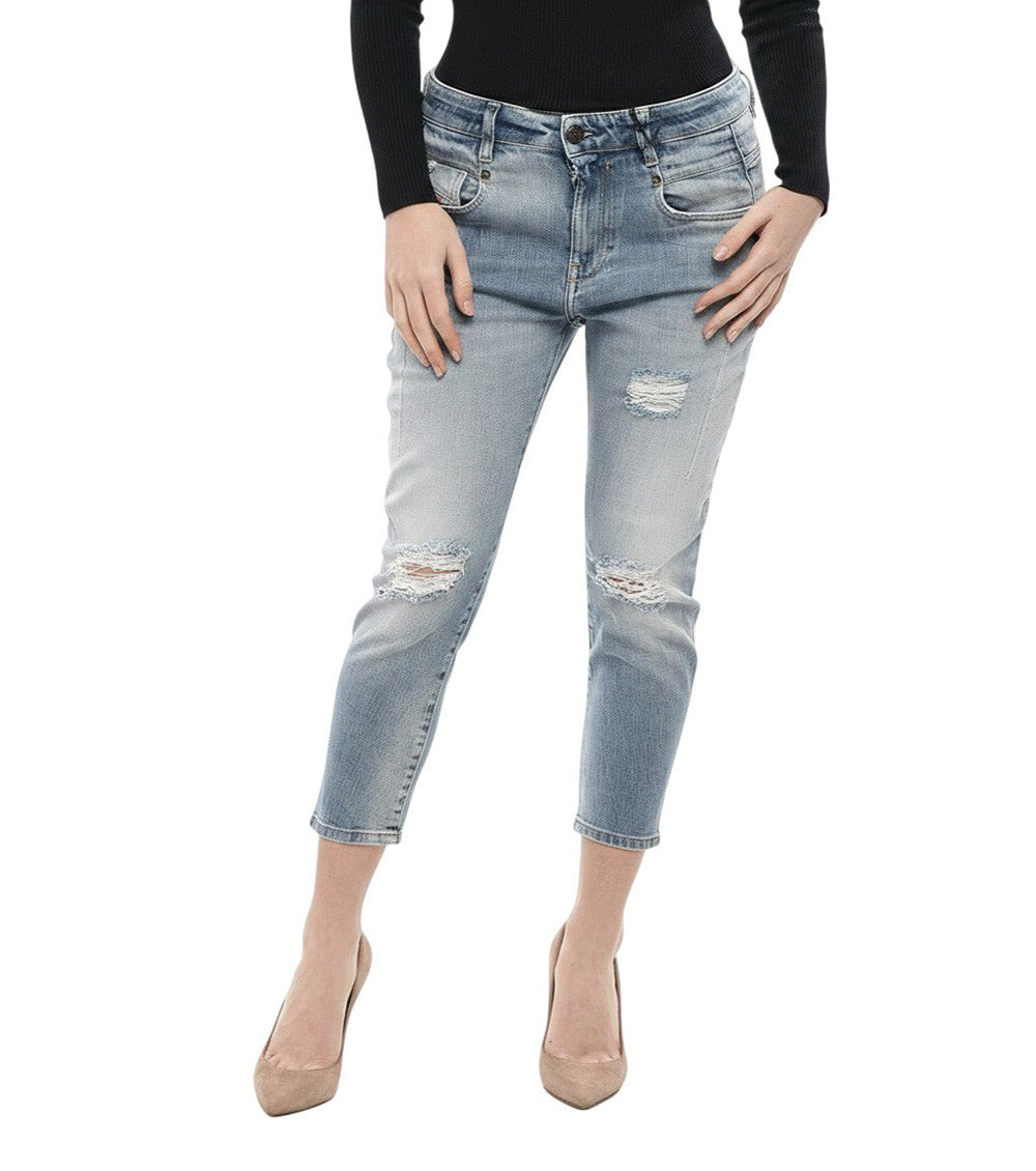 Blue Skinny Mid Rise Jeans 1