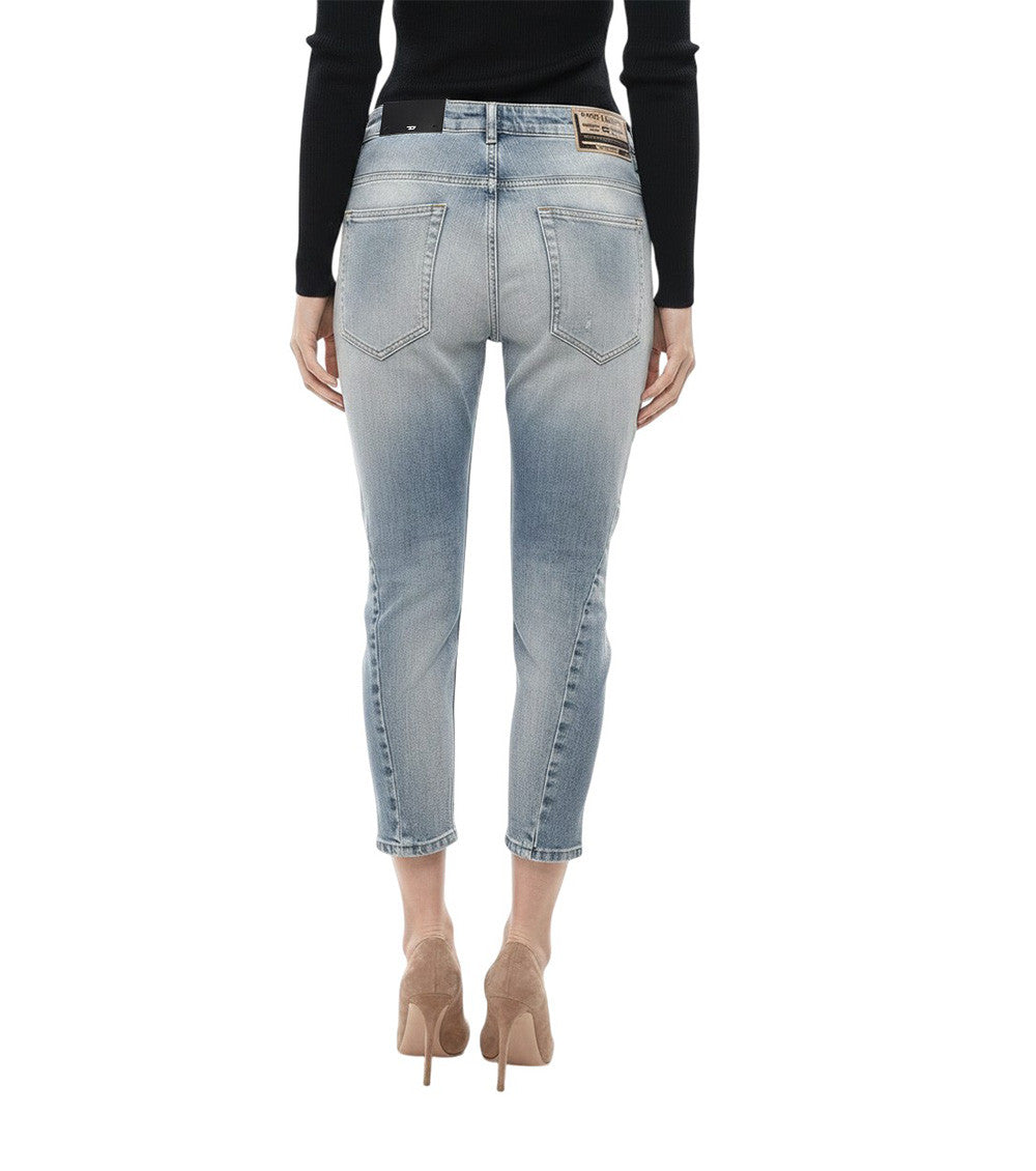 Blue Skinny Mid Rise Jeans 2