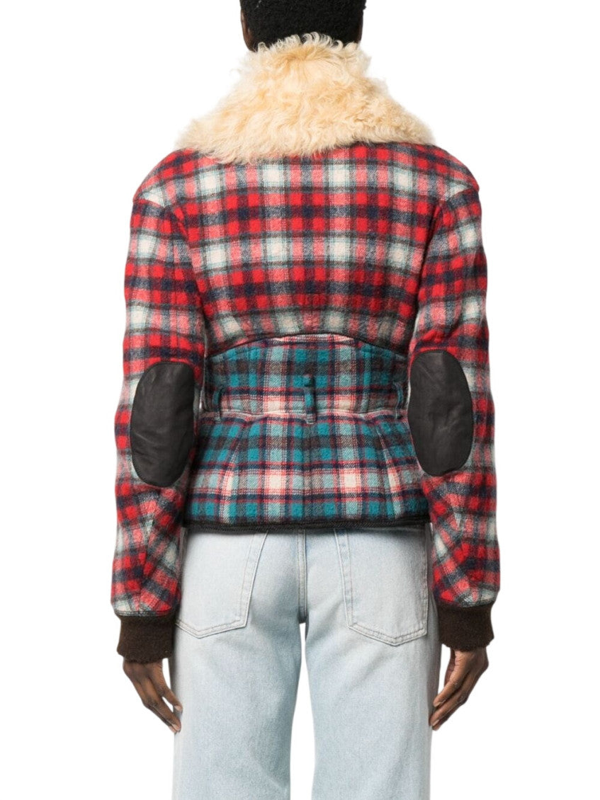 Red Plaid Shirt Collar Jacket 3