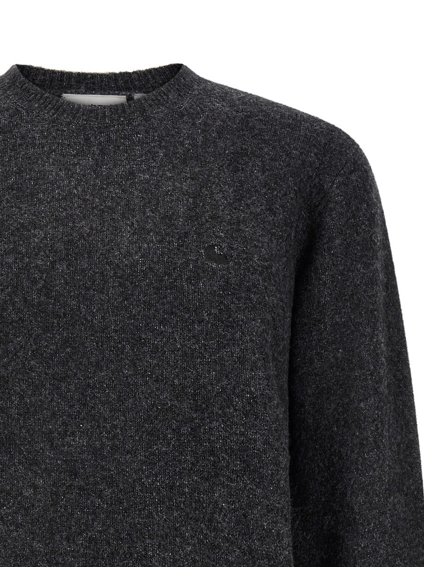 Grey Textured Crew Neck Sweater 3