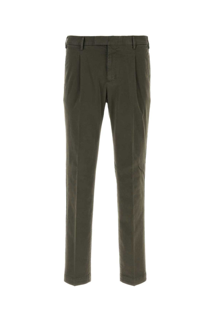 Olive Green Slim Trousers 1