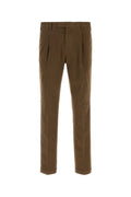 Brown Tapered Pleated Trousers 1