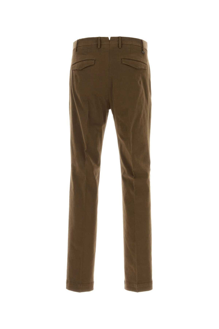Brown Tapered Pleated Trousers 2
