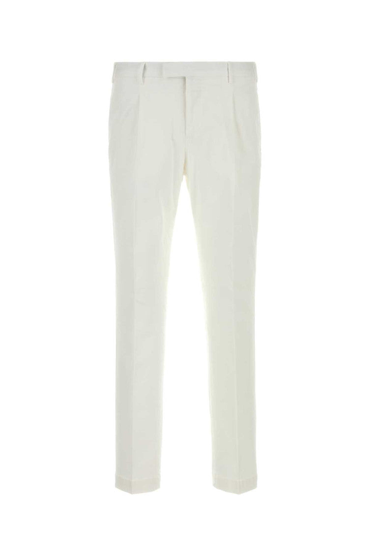 White Pleated Chino Pants 1