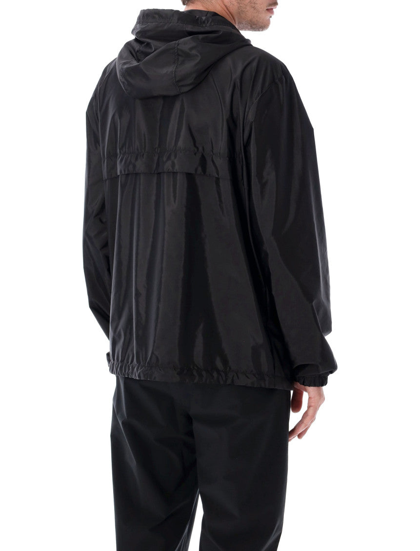 Black Solid Hood Jacket 2