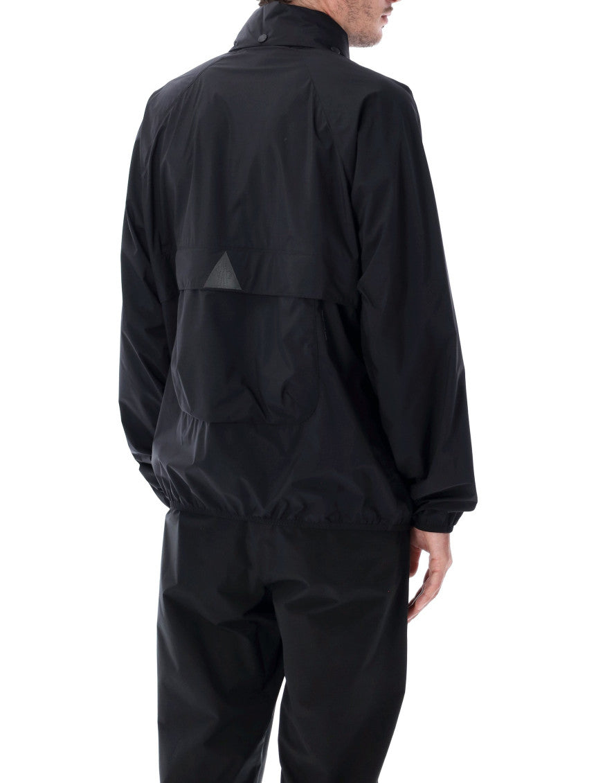 Black Solid Mock Collar Jacket 2