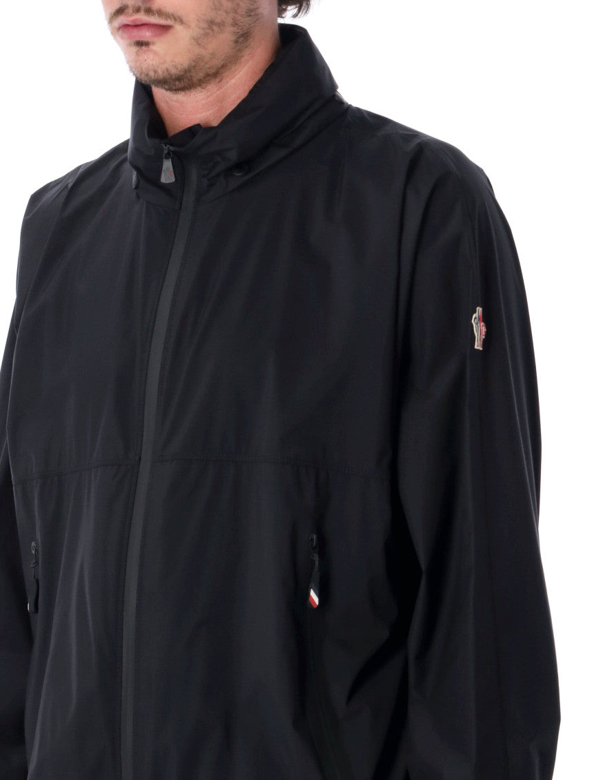 Black Solid Mock Collar Jacket 3