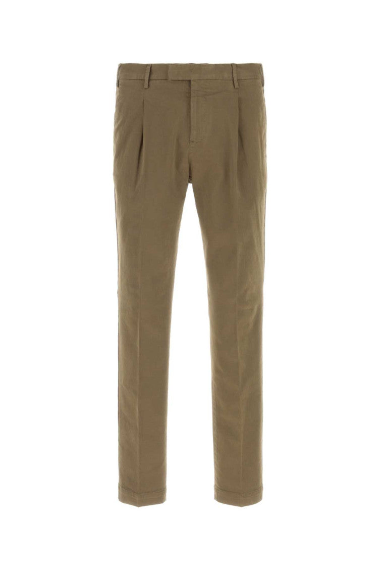 Khaki Tapered Pleated Trousers 1