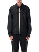 Black Solid Shirt Collar Jacket 1