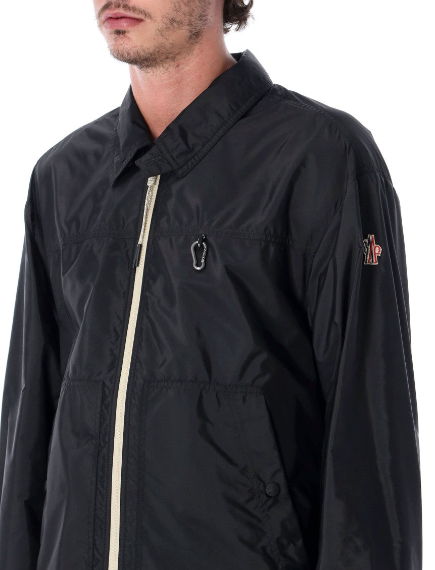 Black Solid Shirt Collar Jacket 3