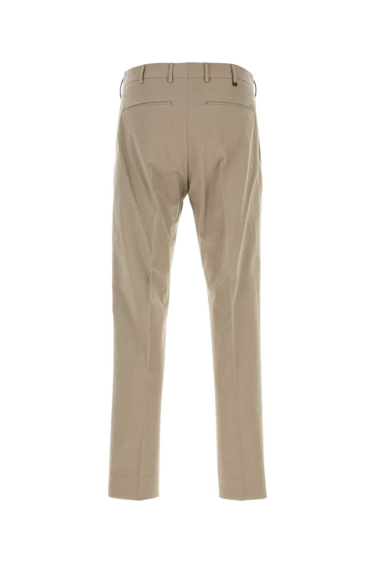 Beige Flat Front Trousers 2
