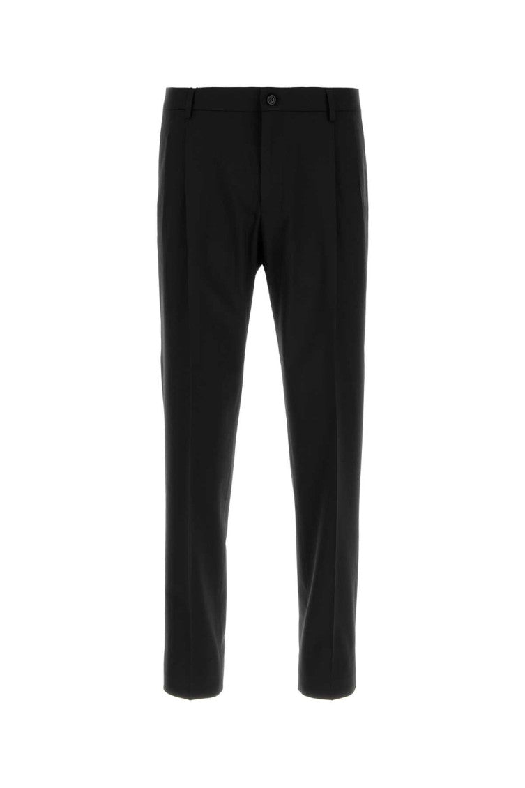 Black Flat Front Trousers 1