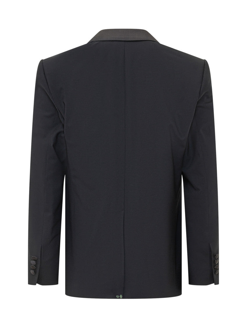 Blue Solid Peaked Lapel Suit 3